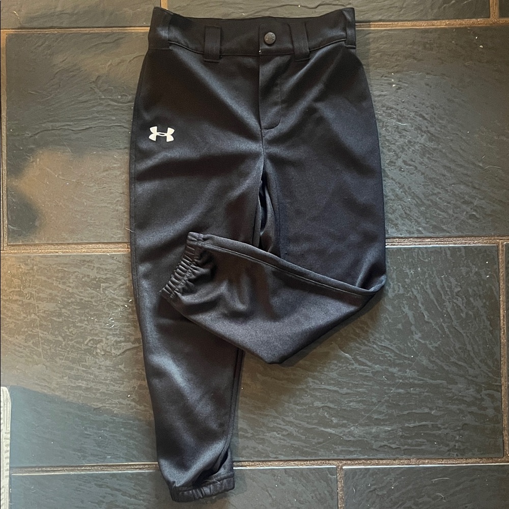 Under Armour Kids Black Athletic Joggers with White Logo